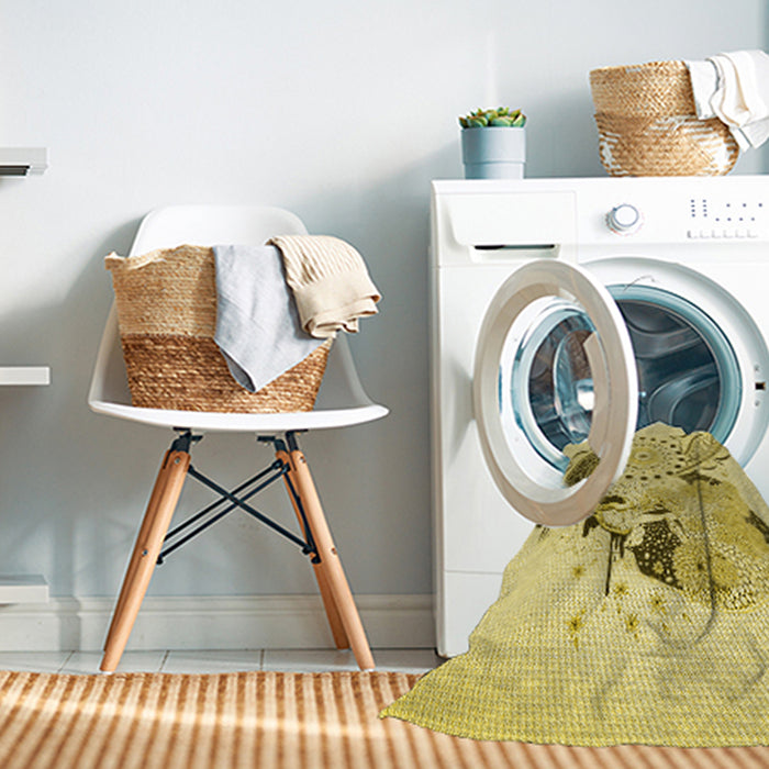 Machine Washable Transitional Caramel Brown Rug in a Washing Machine, wshpat1075yw