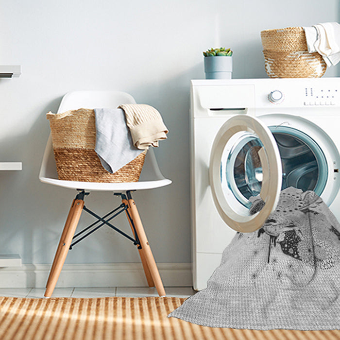 Machine Washable Transitional White Smoke Rug in a Washing Machine, wshpat1075