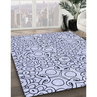 Patterned Lavender Blue Rug, pat1076blu