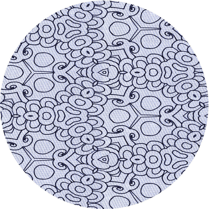 Square Patterned Lavender Blue Rug, pat1076blu