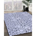 Patterned Lavender Blue Rug in Family Room, pat1076blu
