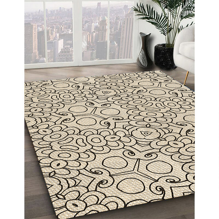 Patterned Brown Rug in Family Room, pat1076brn