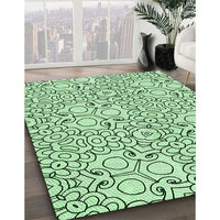 Patterned Mint Green Rug, pat1076grn