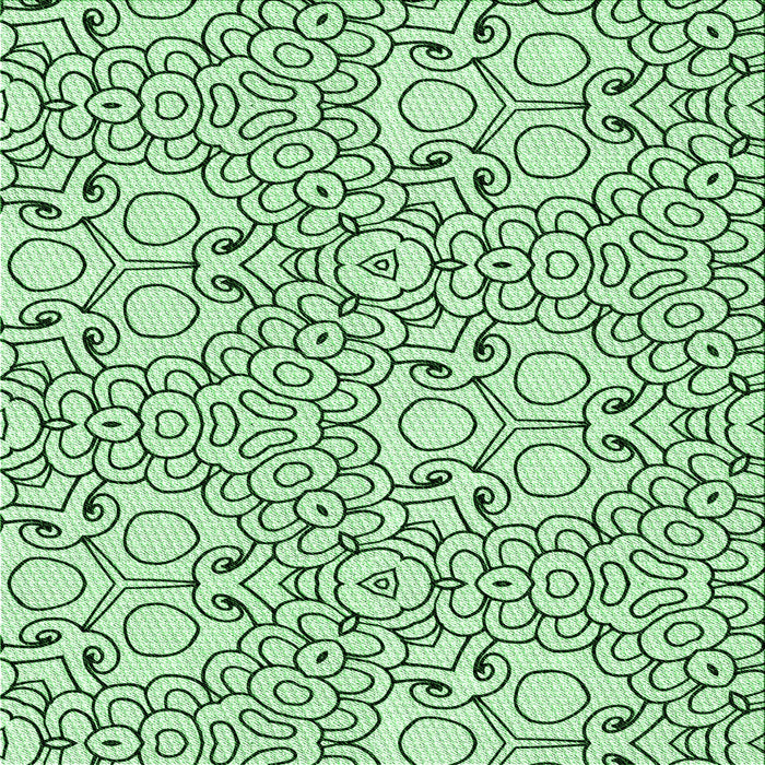 Round Patterned Mint Green Rug, pat1076grn