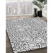 Patterned Platinum Gray Rug in Family Room, pat1076gry