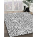 Machine Washable Transitional Platinum Gray Rug in a Family Room, wshpat1076gry