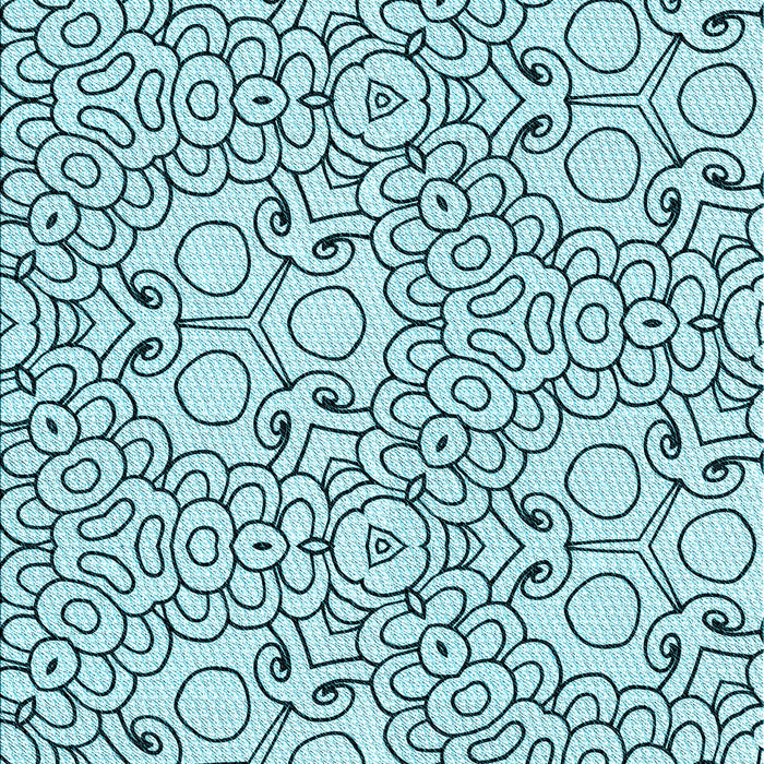 Patterned Deep-Sea Green Rug, pat1076lblu