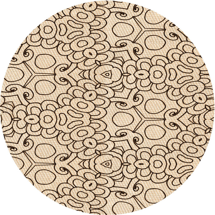 Square Patterned Light Brown Rug, pat1076org