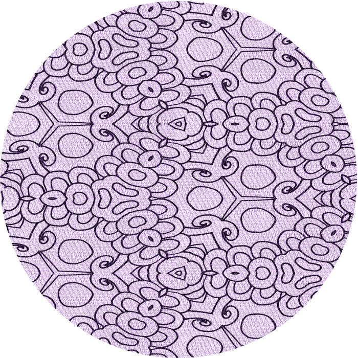 Square Patterned Purple Flower Purple Rug, pat1076pur