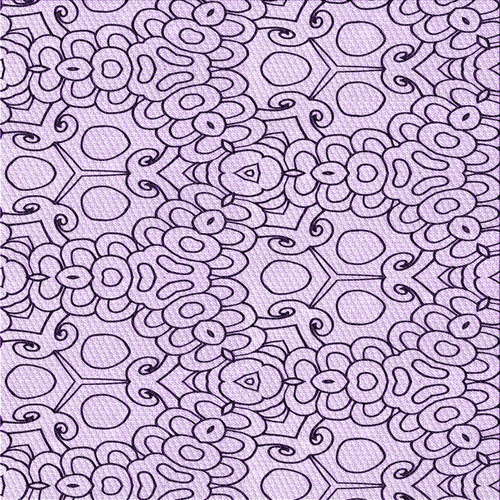 Round Patterned Purple Flower Purple Rug, pat1076pur