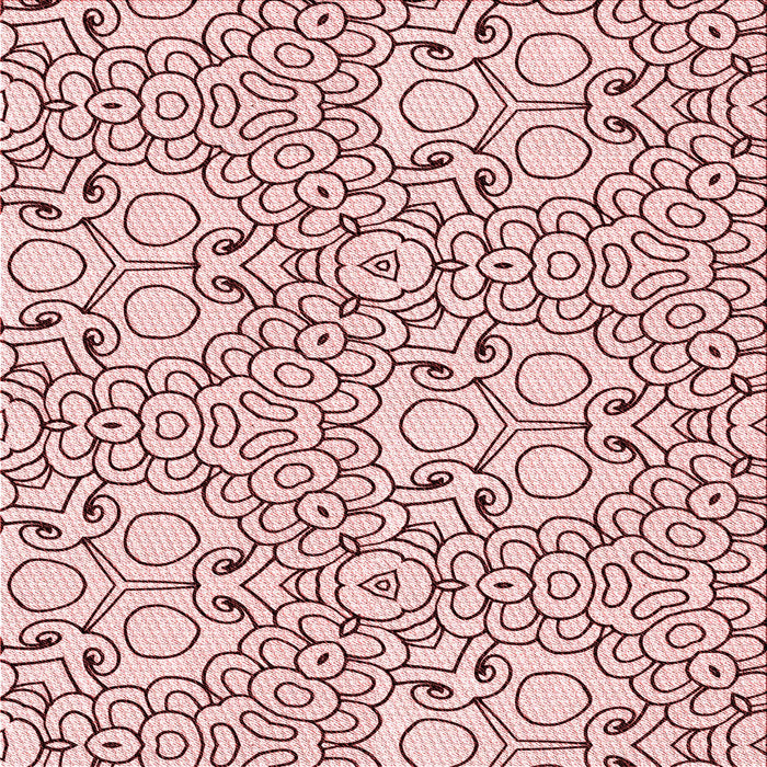 Round Patterned Light Rose Pink Rug, pat1076rd