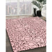 Machine Washable Transitional Light Rose Pink Rug in a Family Room, wshpat1076rd