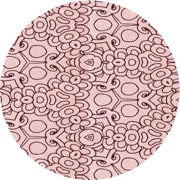 Square Patterned Light Rose Pink Rug, pat1076rd