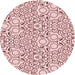 Square Patterned Light Rose Pink Rug, pat1076rd