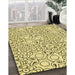 Patterned Sun Yellow Rug in Family Room, pat1076yw