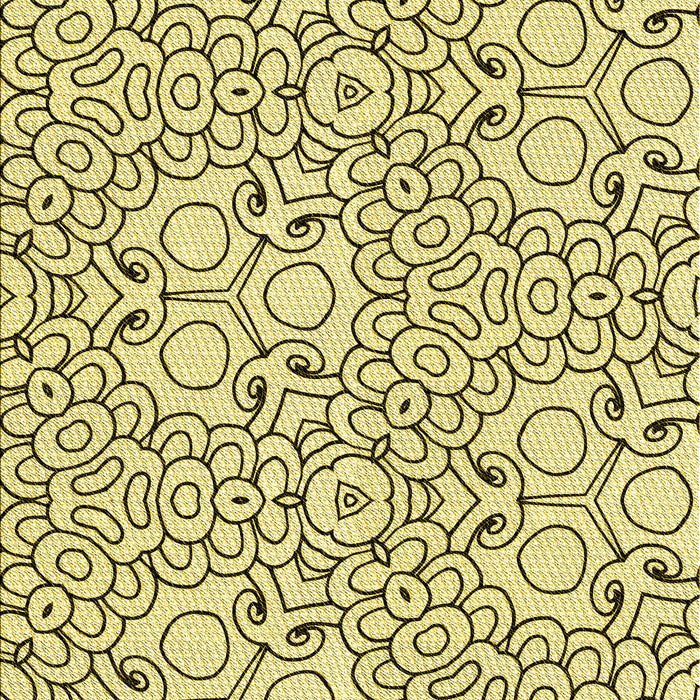 Patterned Sun Yellow Rug, pat1076yw