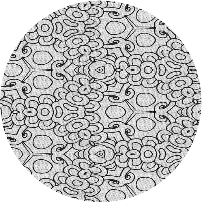 Square Machine Washable Transitional White Smoke Rug, wshpat1076