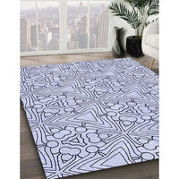 Patterned Lavender Blue Rug, pat1077blu