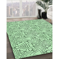 Patterned Mint Green Rug, pat1077grn