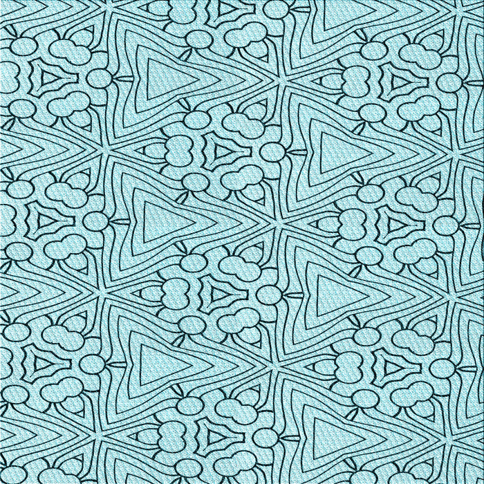 Round Patterned Deep-Sea Green Rug, pat1077lblu