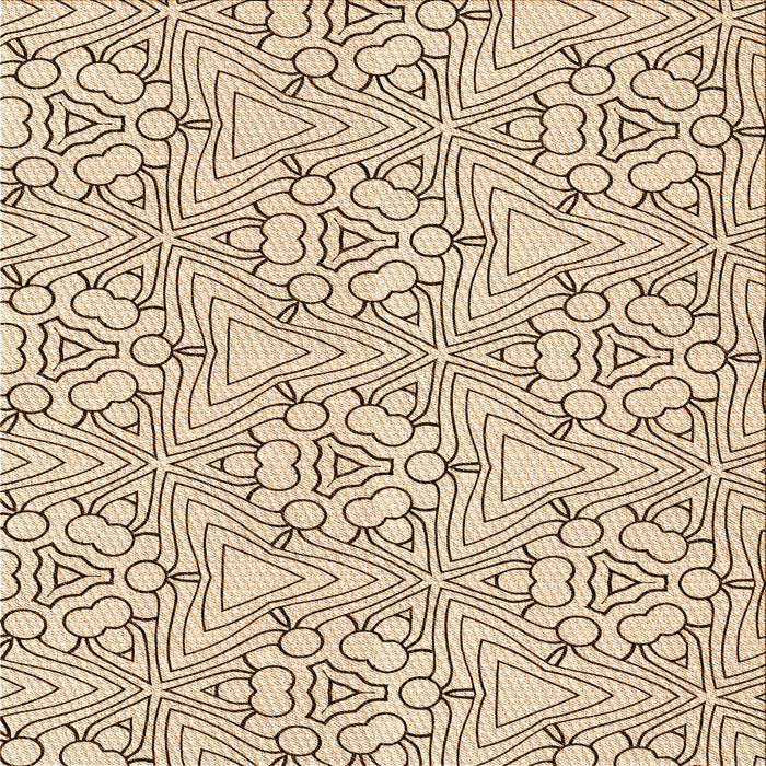 Round Patterned Copper Brown Rug, pat1077org