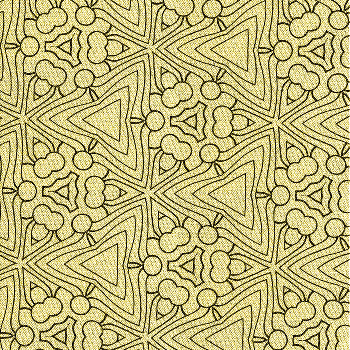 Patterned Sun Yellow Rug, pat1077yw