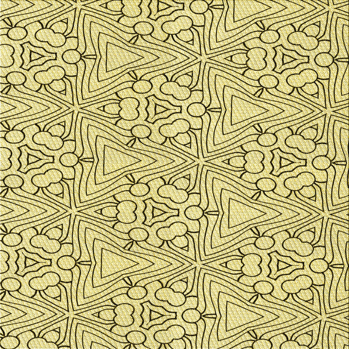 Round Patterned Sun Yellow Rug, pat1077yw