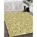 Machine Washable Transitional Sun Yellow Rug in a Family Room, wshpat1077yw