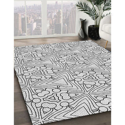 Patterned Gray Novelty Rug in Family Room, pat1077