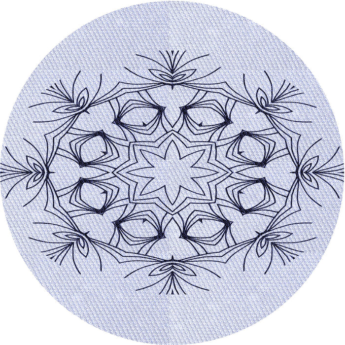 Square Patterned Lavender Blue Rug, pat1078blu