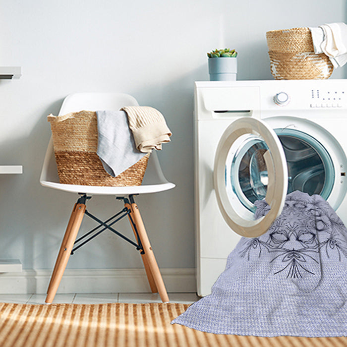 Machine Washable Transitional Lavender Blue Rug in a Washing Machine, wshpat1078blu