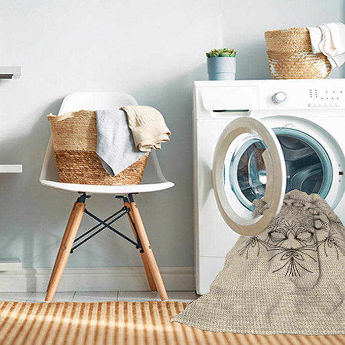 Machine Washable Transitional Moccasin Beige Rug in a Washing Machine, wshpat1078brn
