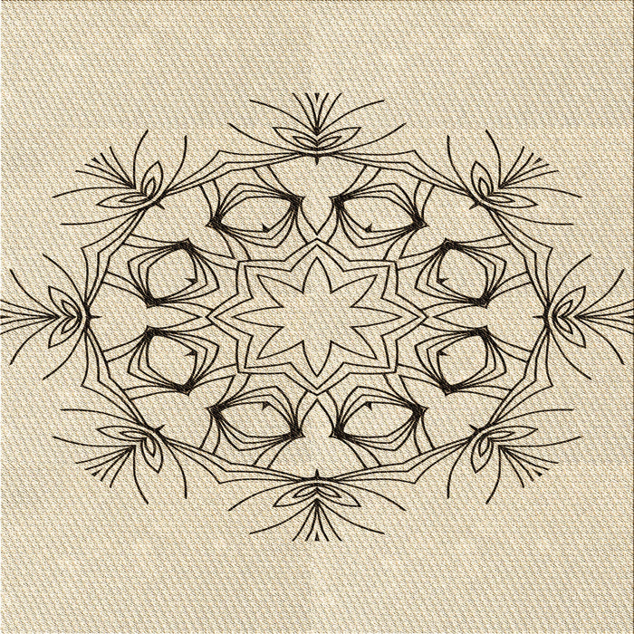 Round Patterned Moccasin Beige Rug, pat1078brn