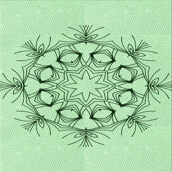 Round Patterned Mint Green Rug, pat1078grn