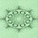 Round Patterned Mint Green Rug, pat1078grn