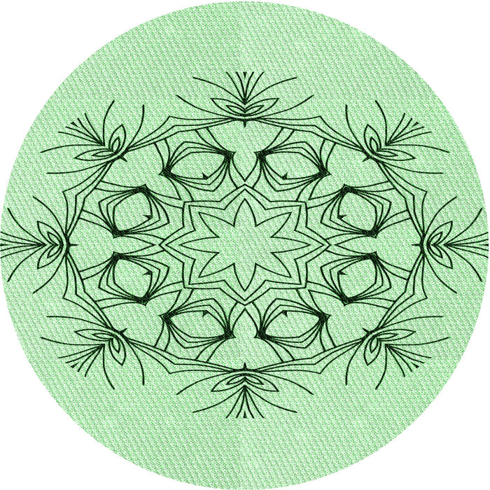 Square Patterned Mint Green Rug, pat1078grn