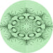 Square Patterned Mint Green Rug, pat1078grn