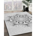 Machine Washable Transitional Platinum Gray Rug in a Family Room, wshpat1078gry