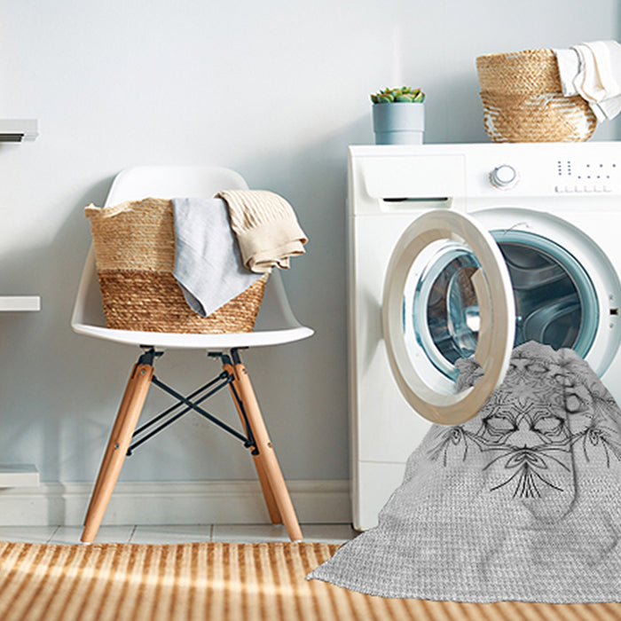 Machine Washable Transitional Platinum Gray Rug in a Washing Machine, wshpat1078gry
