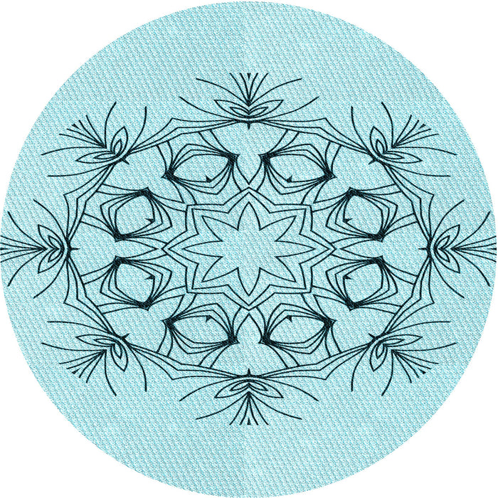 Square Machine Washable Transitional Electric Blue Rug in a Living Room, wshpat1078lblu