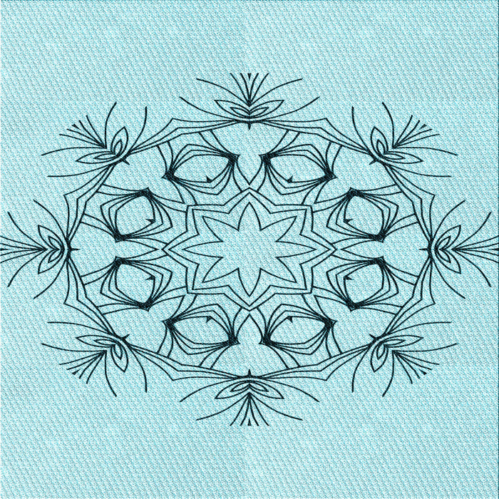 Round Patterned Electric Blue Rug, pat1078lblu