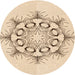 Square Patterned Peru Brown Rug, pat1078org