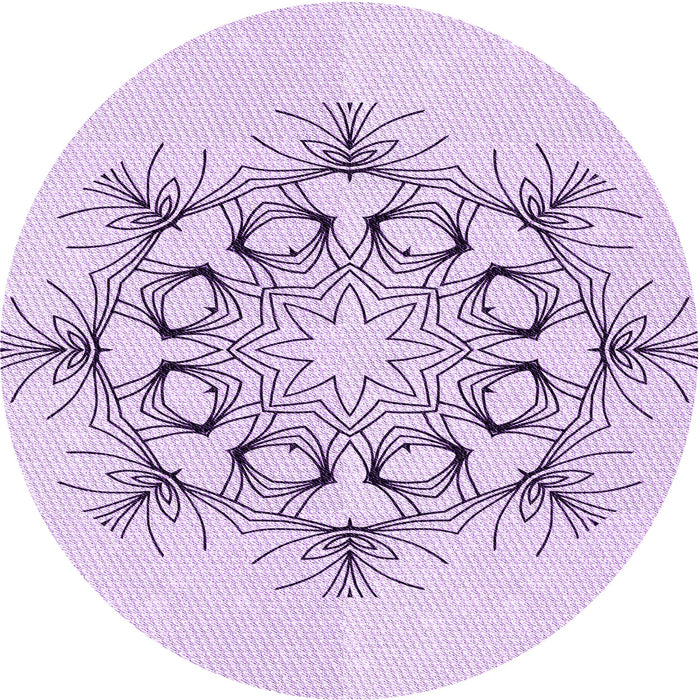 Square Machine Washable Transitional Lilac Purple Rug in a Living Room, wshpat1078pur