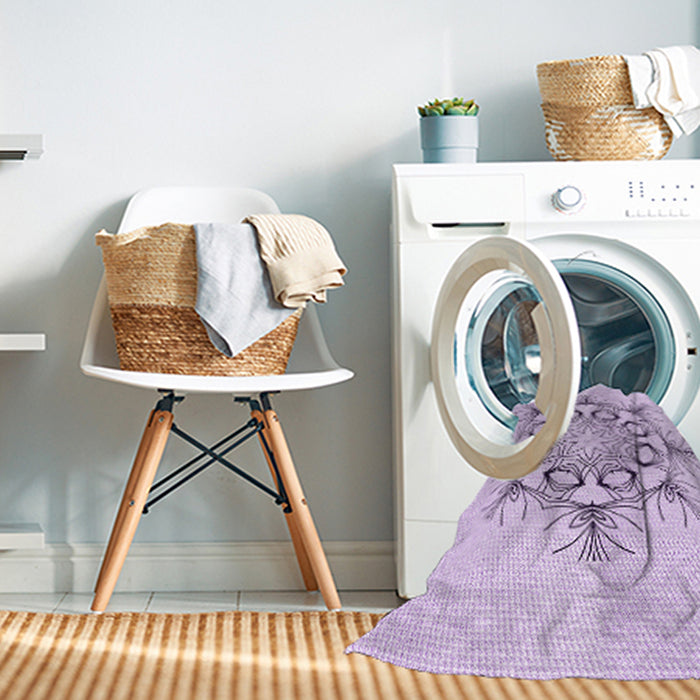 Machine Washable Transitional Lilac Purple Rug in a Washing Machine, wshpat1078pur