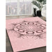 Machine Washable Transitional Pink Rug in a Family Room, wshpat1078rd