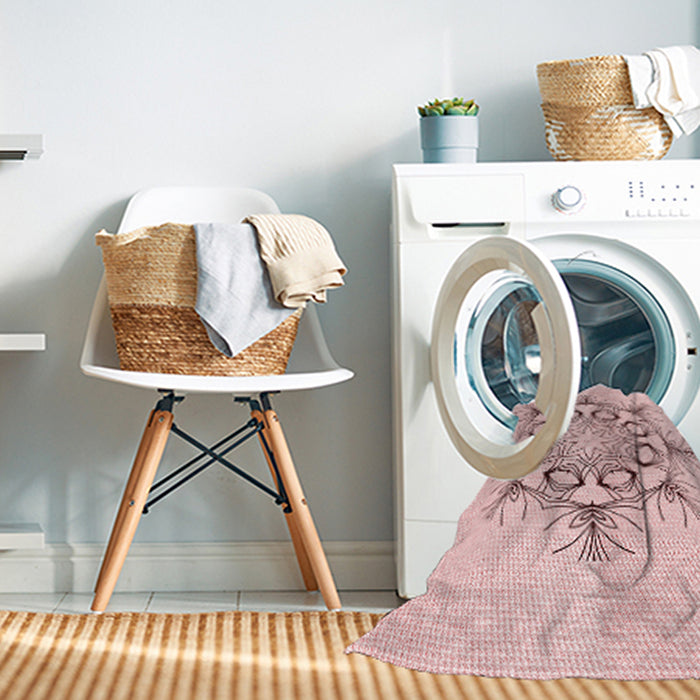 Machine Washable Transitional Pink Rug in a Washing Machine, wshpat1078rd