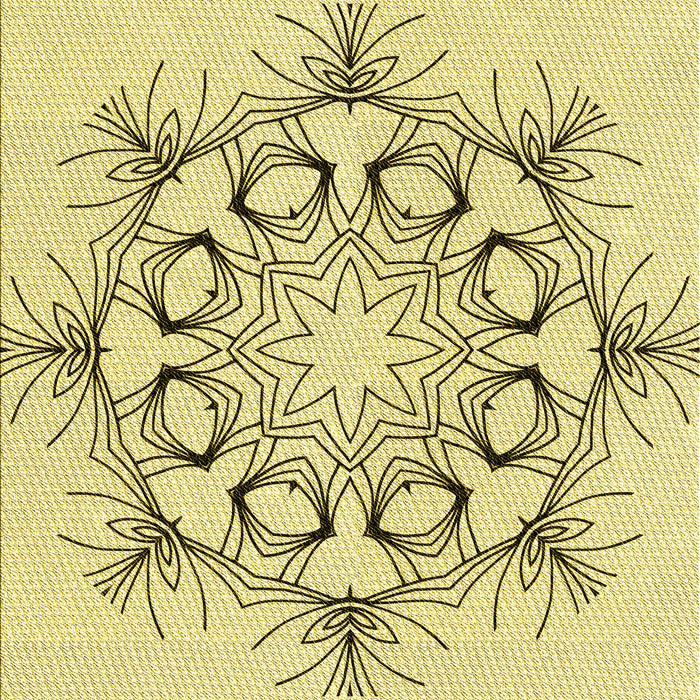 Machine Washable Transitional Sun Yellow Rug, wshpat1078yw