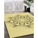 Patterned Sun Yellow Rug in Family Room, pat1078yw
