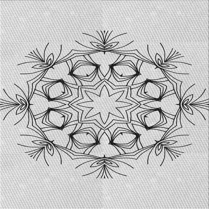 Square Patterned Off-White Novelty Rug, pat1078