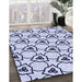 Patterned Lavender Blue Rug in Family Room, pat1079blu